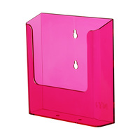 Prospekthalter / Wand-Prospektfach / Prospekthänger „Color“ | neon rood DIN A5 34 mm