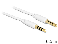 DeLOCK 3.5mm - 3.5mm, 0.5m Audio-Kabel 0,5 m Weiß