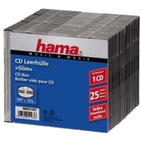 Hama CD Slim Box, black, pack of 25 pcs 1 lemezek Fekete