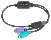 Datalogic ADP-203 Wedge to USB Adapter cavo PS/2 0,5 m 2x 6-p Mini-DIN USB A Nero