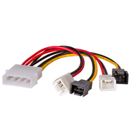 Akyga Cable AK-CA-34 Molex 4-pin - 3-pin 12V x 2 5V 2 0.15m - Kabel - 0,15 m kabel SATA Biały