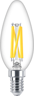 Philips Filament-Kerzenlampe, B35 E14, transparent, 60 W