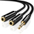 Ugreen 30620 audio kábel 0,15 M 3.5mm 2 x 3.5mm Fekete