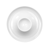 Eierbecher mit Ablage 12,5 cm - Form: Swing Time, - weiss - aus Porzellan.