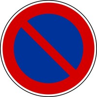Stationnement interdit - autocollant - Diamètre de 200 mm