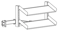 Schwenkarm komplett Typ3 mit 2 einfache Ablageböden 660x210mm für ERGO-Packtische/Arbeitstische