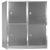 Fächerschrank aus Edelstahl, 1950x1225x500mm, 6-Fächer, 400mm Abteilbreite