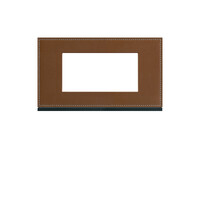 Plaque gallery 4 modules entraxe 57mm matiere coffee leather (WXP4934)