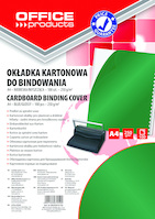 Okładki do bindowania OFFICE PRODUCTS, karton, A4, 250gsm, błyszczące, 100szt., zielone
