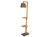LED Stehlampe aus Holz mit Ablagen & Metallschirm Silber antik, Höhe 165cm