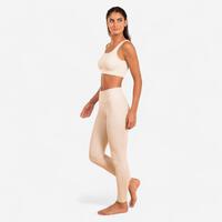 Women's Cotton Yoga Leggings - Beige - S / W28 L31