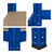Relaxdays Schwerlastregal, 5 Ebenen, Traglast 1325 kg, Steckregal Keller, Garage, Werkstatt, 180x90x60, Metall/MDF, blau