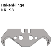 Martor Hakenklinge, Nr. 98, (B/L 19,00 x 54,00 mm, Stärke: 0,63 mm), 10 Stk.