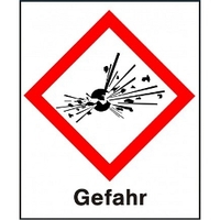 Gefahr explosionsgefährlich, 40 x 50 mm, Rolle à ca. 200 Stk.