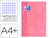 Recambio color 1 oxford din a4+ 80 hojas 90 gr cuadro 5 mm 4 taladros color rosa chicle