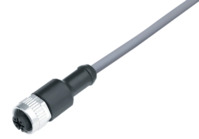 Sensor-Aktor Kabel, M12-Kabeldose, gerade auf offenes Ende, 4-polig, 5 m, PVC, g