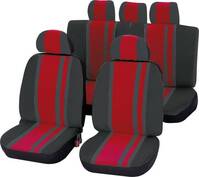 Autó üléshuzat készlet, 14 részes, piros/fekete, Unitec