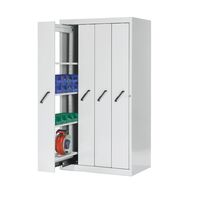 Vertical pull-out cupboard with front cover panels