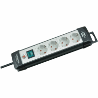Steckdosenleiste Premium-Line 4-fach 1,8m mit Schalter schwarz/lichtgrau