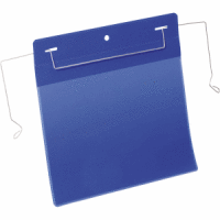 Kennzeichnungstasche mit Drahtbügel A5 quer blau VE=50 Stück
