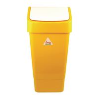 Yellow Swing Top Bin Indoor Dustbin in Yellow - Polypropylene Easy to Clean 50L
