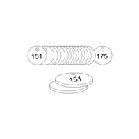 33mm Traffolyte valve marking tags - White (151 to 175)