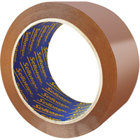 Parcel Plus Vinyl Waterproof Extra Strong Buff Packaging Tape 50mm x 66m Brown (