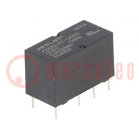 Relay: electromagnetic; DPDT; Ucoil: 12VDC; 2A; 0.5A/120VAC; PCB