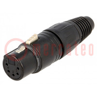 Plug; XLR; female; PIN: 5; straight; for cable; soldering; 3.5÷8mm; X