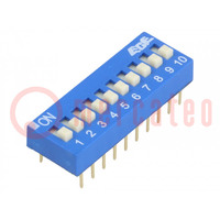 Switch: DIP-SWITCH; Poles number: 10; ON-OFF; 0.025A/24VDC; Pos: 2
