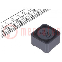 Inductor: wire; SMD; 33uH; 3A; 65mΩ; ±20%; 12x12x8mm; -40÷125°C