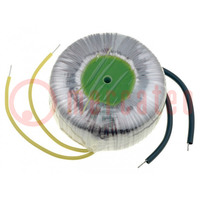 Transformer: toroidal; 60VA; 230VAC; 17V; 3.52A; Leads: cables; IP00