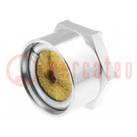 Nut; with earthing; M25; brass; nickel; 30mm; -70÷200°C; Pitch: 1.5