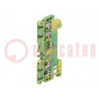 Splice terminal: rail; 1.5mm2; ways: 1; terminals: 4; yellow-green