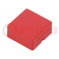 Tasto; serie AML; 15x15mm; quadrato; rosso; AML