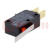 Microswitch SNAP ACTION; 16A/250VAC; 0.3A/250VDC; with lever