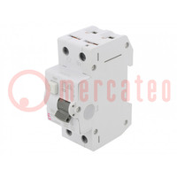 RCBO breaker; Inom: 16A; Ires: 30mA; Poles: 2; 230/400VAC; IP20; KZS