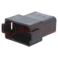 Connector: wire-wire; plug; male; PX0; for cable; PIN: 12; black