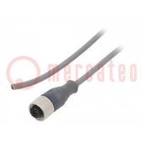 Connection lead; M12; PIN: 3; straight; 3m; plug; 250VAC; 3.1A; PVC