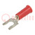 Tip: fork; M4; Ø: 4.32mm; crimped; for cable; insulated; red; copper