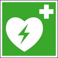 Erste-Hilfe-Schild - langnachleuchtend, Defibrillator (AED), Kunststoff, 20,0 x DIN EN ISO 7010 E010 ASR A1.3 E010