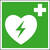 Erste-Hilfe-Schild, Kunststoff, langnachleuchtend, Defibrillator, 15,0 x 15,0 cm DIN EN ISO 7010 E010 ASR A1.3 E010