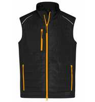 James & Nicholson Softshellweste Materialmix Herren JN1822 Gr. L black/neon-orange