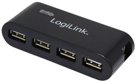 LogiLink USB 2.0-Hub 4-Port schwarz m. Netzteil