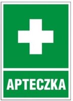 Znak informacyjny "Apteczka" (krzyż) Anro, naklejka 23x30 cm