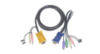 iogear Micro-Lite™ Bonded All-in-One PS/2 KVM Cable 10ft toetsenbord-video-muis (kvm) kabel Zwart 3 m
