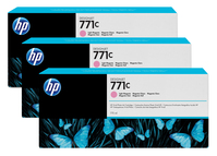 HP Pack de ahorro de 3 cartuchos de tinta DesignJet 771C magenta claro de 775 ml