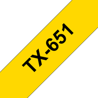 Brother TX-651 címkéző szalag Sárgán fekete