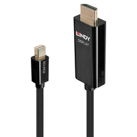 Lindy 40911 adaptador de cable de vídeo 1 m Mini DisplayPort HDMI tipo A (Estándar) Negro