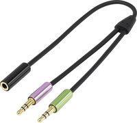SpeaKa Professional SP-7870576 Audio-Kabel 0,21 m 2 x 3.5mm 3.5mm Schwarz